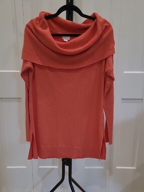 Caslon Women's Coral Off-Shoulder Cowl Neck Sweater